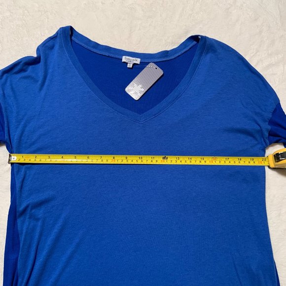 Women's Splendid Lightweight Long Sleeve Blue Top Supima Cotton Modal Size L - Picture 4 of 9